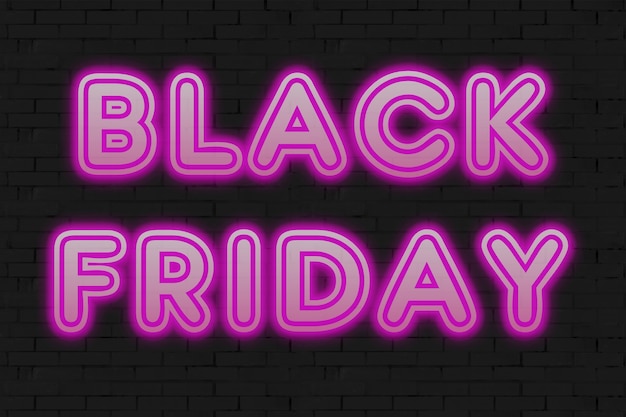 Neon z napisem Black Friday, wyprzedaż