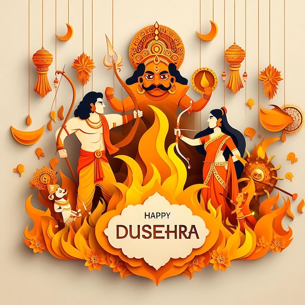 Zdjęcie nowa ilustracja dussehra tło