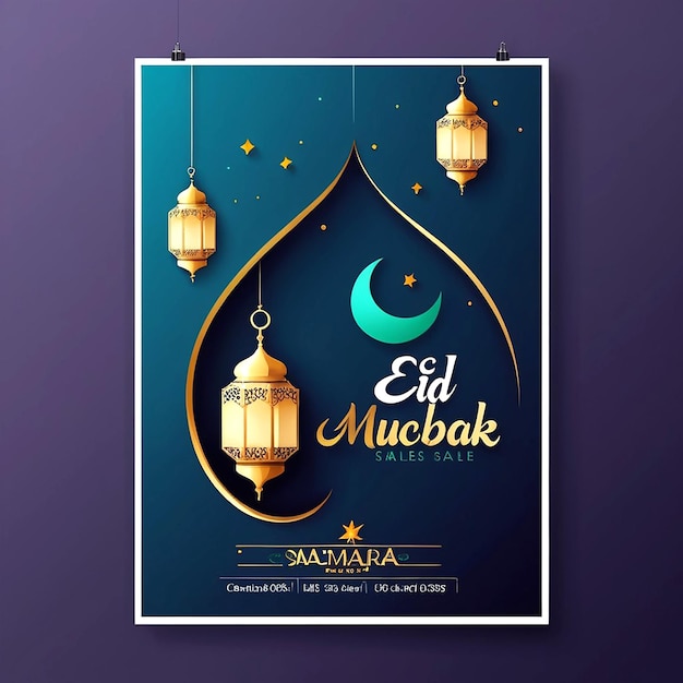 Zdjęcie projekt plakatów eid mubarak sale and discount