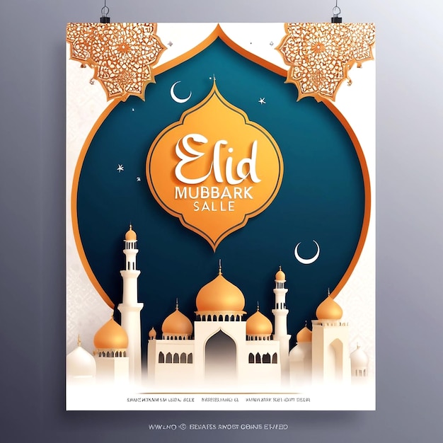 Zdjęcie projekt plakatów eid mubarak sale and discount