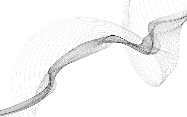 Zdjęcie streszczenie tło z monochromatycznymi liniami fali na białym tle. nowoczesna technologia w tle.
