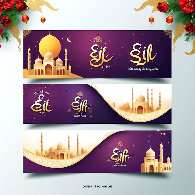 Zdjęcie szablon eid alfitr banner