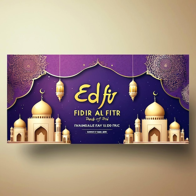 Zdjęcie szablon eid alfitr banner