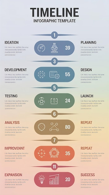 Zdjęcie szablon infografiki z 12 krokami