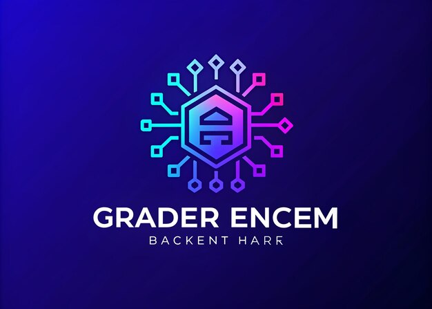 Zdjęcie szablon logo gradient hacker emblem dla marek technologicznych