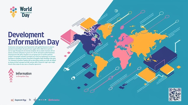 Zdjęcie szablon projektowania wektorowego światowego dnia informacji o rozwoju dobry do użytku w uroczystościach światowy dzień informacji o rozwoju desgin ciągłe rysowanie linii