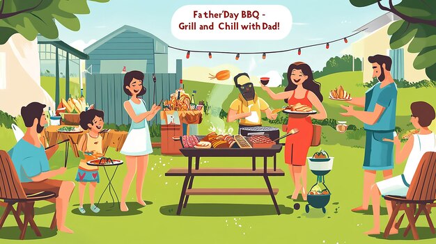 Zdjęcie szczęśliwy dzień ojca święto barbecue