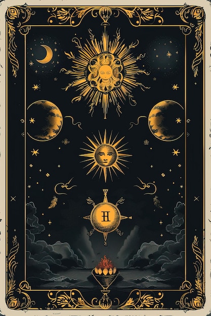 Zdjęcie tarot card motif background generatywna sztuczna inteligencja