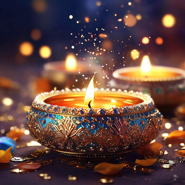 Uroczystość festiwalu Diwali w Indiach