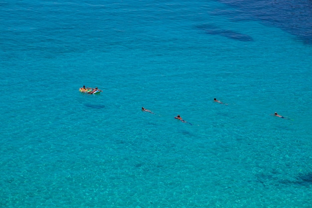 Widok najsłynniejszego morskiego miejsca Lampedusa, Spiaggia dei conigli