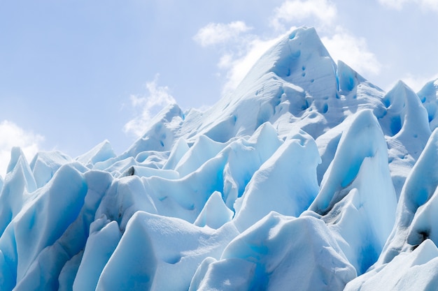 Zdjęcie widok szczegółowy formacji lodowych na lodowcu perito moreno, patagonia, argentyna