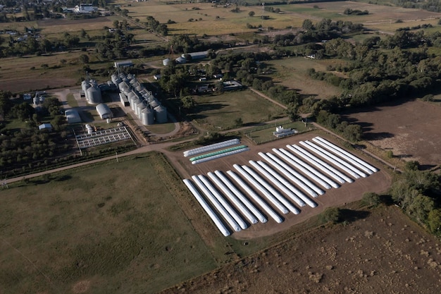 Worek silosowy wypełniony ziarnami soi La Pampa Prowincja Patagonia Argentyna