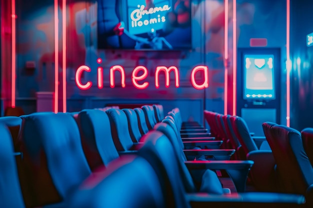 Zdjęcie znak neonowy kino