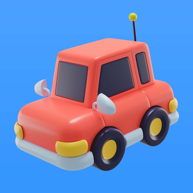 Gratis PSD 3d illustratie van speelgoedauto voor kinderen