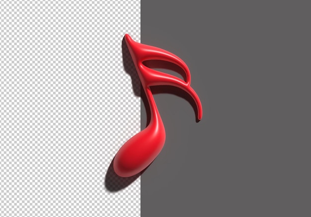 PSD gratuito 3d render nota musicale file psd trasparente