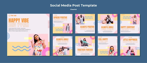 PSD gratuito allegro modello di post sui social media