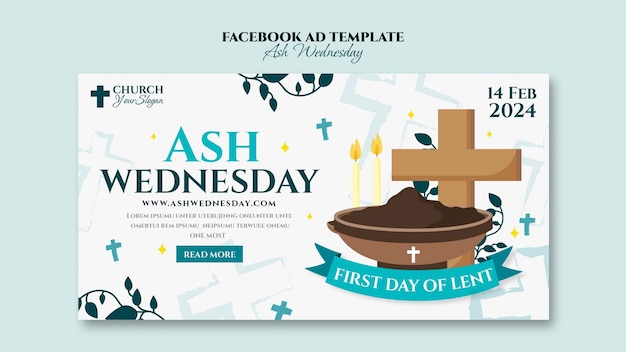 Gratis PSD aswoensdag viering facebook sjabloon