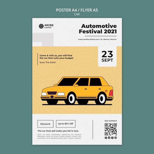 Gratis PSD autoverkoop poster of flyer ontwerpsjabloon