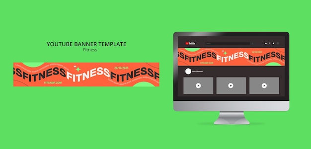 PSD gratuito banner del viaggio di fitness su youtube.