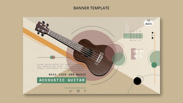 PSD gratuito banner design lezioni di chitarra acustica