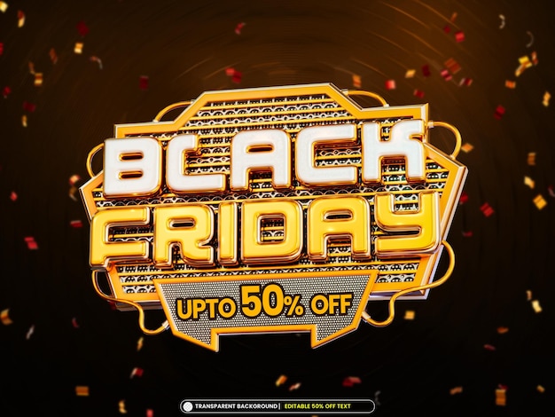 PSD gratuito banner di vendita del black friday con testo modificabile