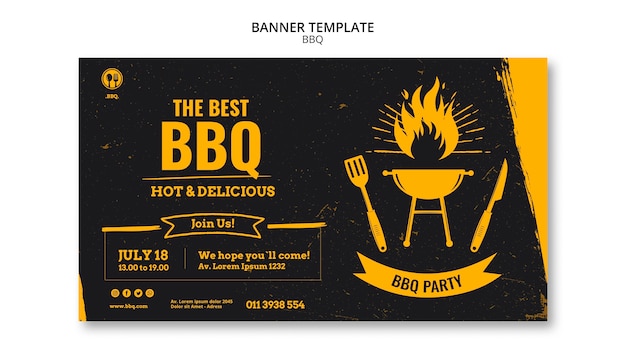 Banner modello barbecue party