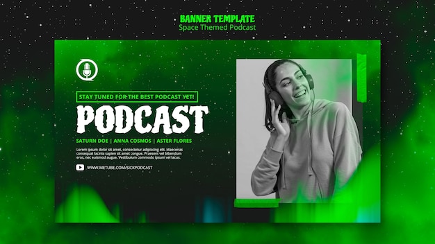 Banner podcast a tema spaziale