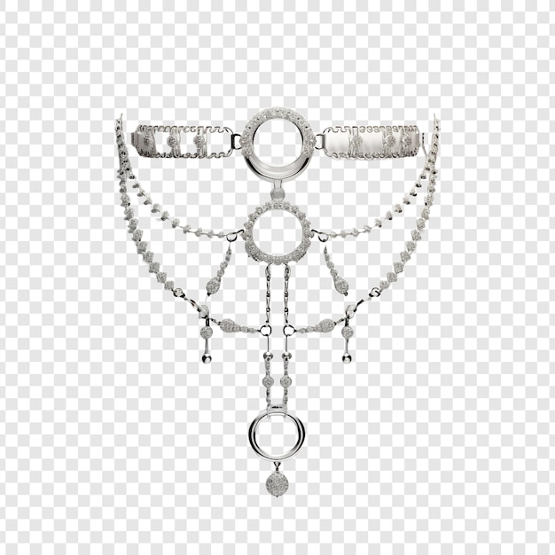 Gratis PSD belly chain sieraden geïsoleerd op transparante achtergrond