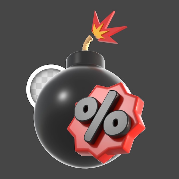 Gratis PSD black friday aanbiedingen bom 3d illustratie