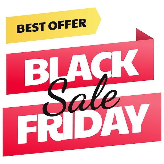 Gratis PSD black friday-etiketontwerp