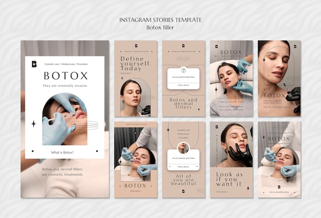 Gratis PSD botox filler instagram verhalen sjabloon