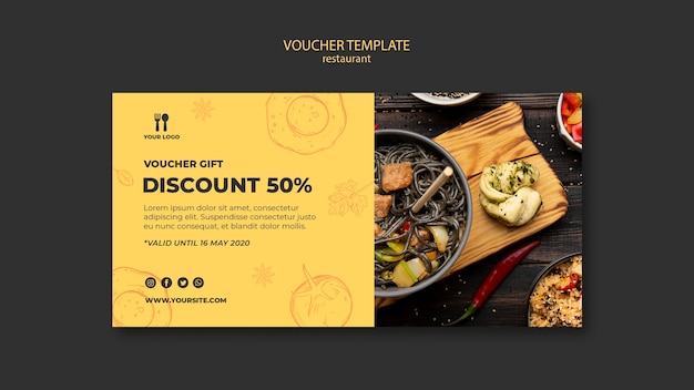 Gratis PSD brunch concept voucher sjabloon