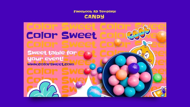 Gratis PSD candy facebook-advertentiesjabloonontwerp