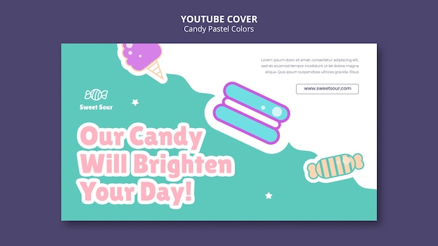 Gratis PSD candy pastelkleuren youtube-cover