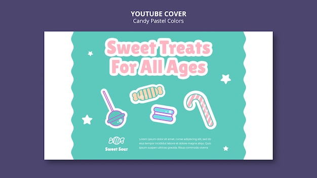 Gratis PSD candy pastelkleuren youtube-cover