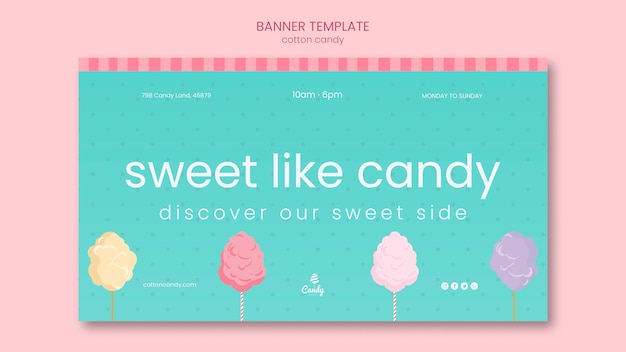 Gratis PSD candy shop sjabloon voor spandoek