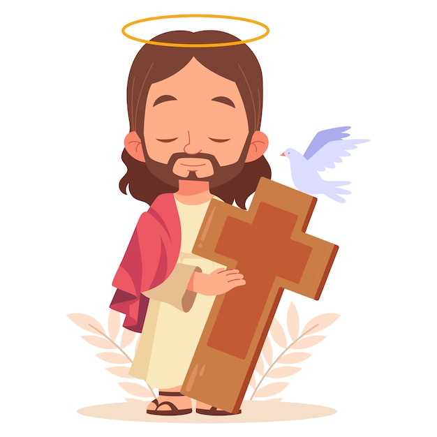 Gratis PSD cartoon jezus christus illustratie