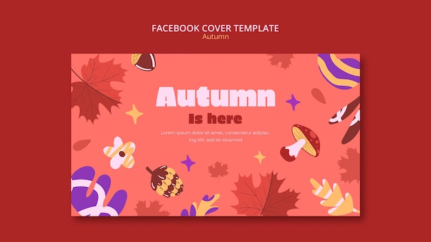 PSD gratuito ciao modello di copertina facebook della stagione autunnale