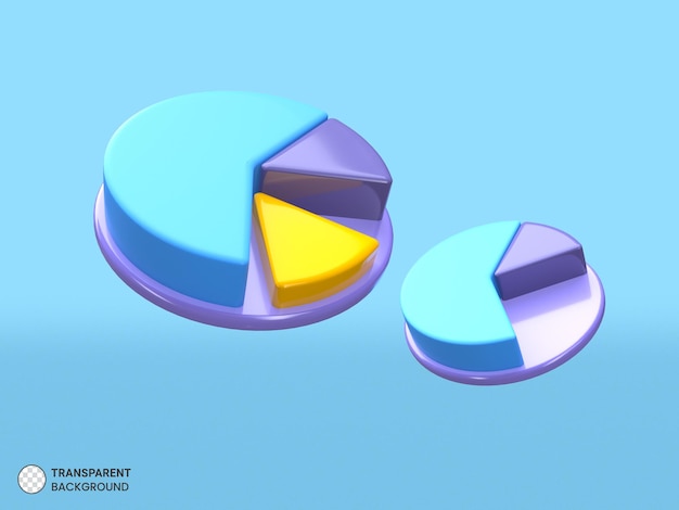 Gratis PSD cirkeldiagram financiële analyse concept achtergrond 3d render illustratie