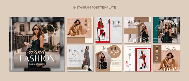 PSD gratuito collezione di post di vendita di moda su instagram