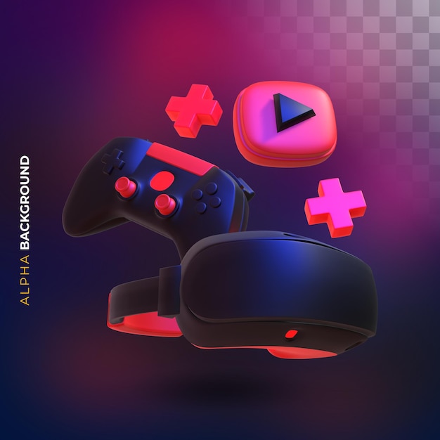 PSD gratuito composizione di videogiochi vr