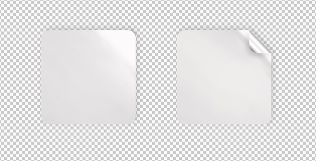 PSD gratuito confezione di adesivi rettangolari isolati