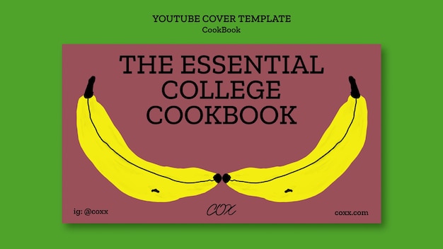 PSD gratuito copertina di ricette di libri di cucina youtube