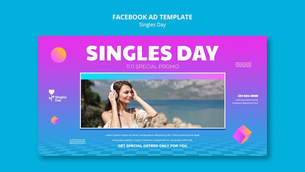 PSD gratuito design del modello di giorno per single gradiente