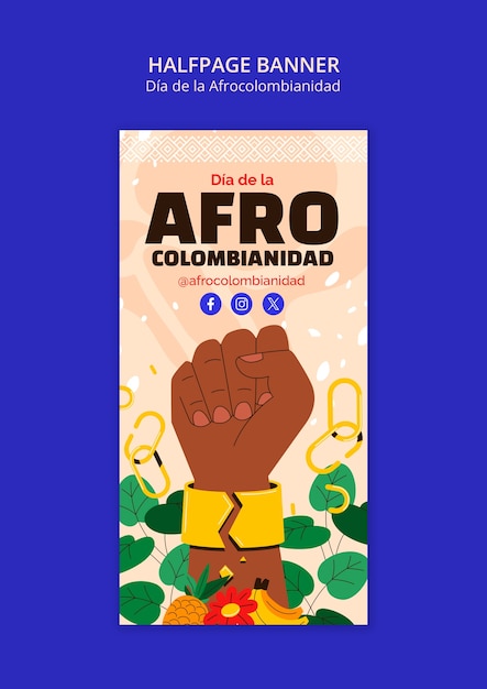 PSD gratuito dia de la afrocolombianidad modello di progettazione