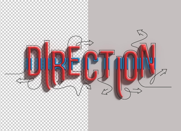 PSD gratuito direzione lettering line art design trasparente del carattere psd