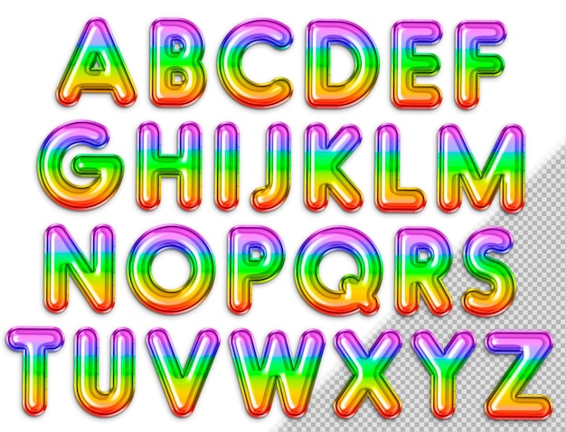 Gratis PSD een kleurrijk alfabet met de letters abcd en png