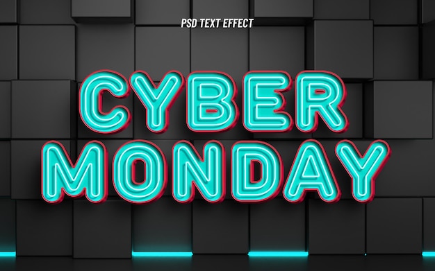 PSD gratuito effetto testo cyber monday