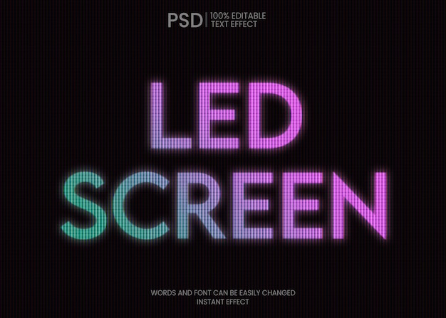 PSD gratuito effetto testo schermo led