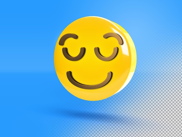 PSD gratuito emoji 3d circolare con sorriso tranquillo